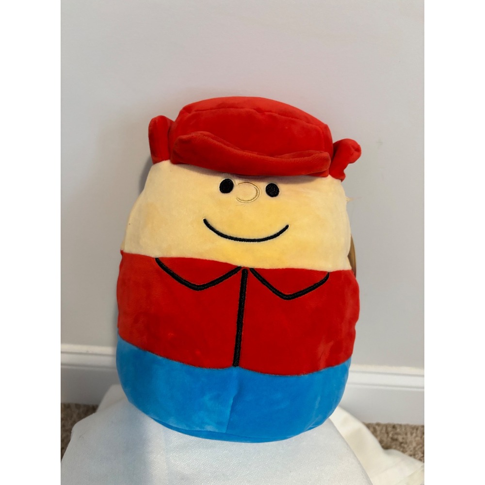 Squishmallows Charlie Brown Peanuts Christmas Winter Red Hat Plush Kellytoy 8"